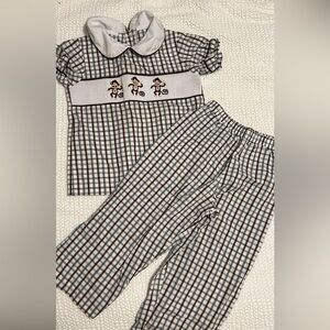 3T boys smocked monkey outfit
